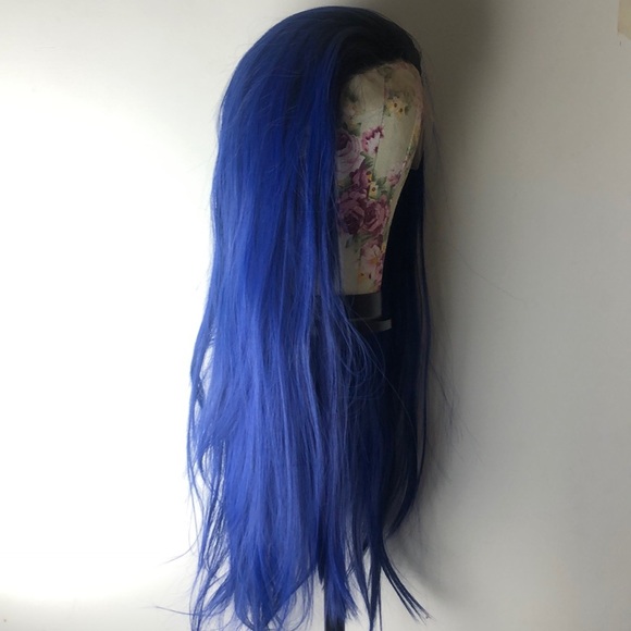 K Jenner blue ombre straight lace front wig *NEW*